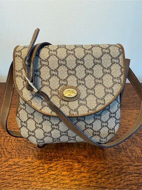 Gucci Plus Vintage GG Monogram Crossbody Flap Bag with COA